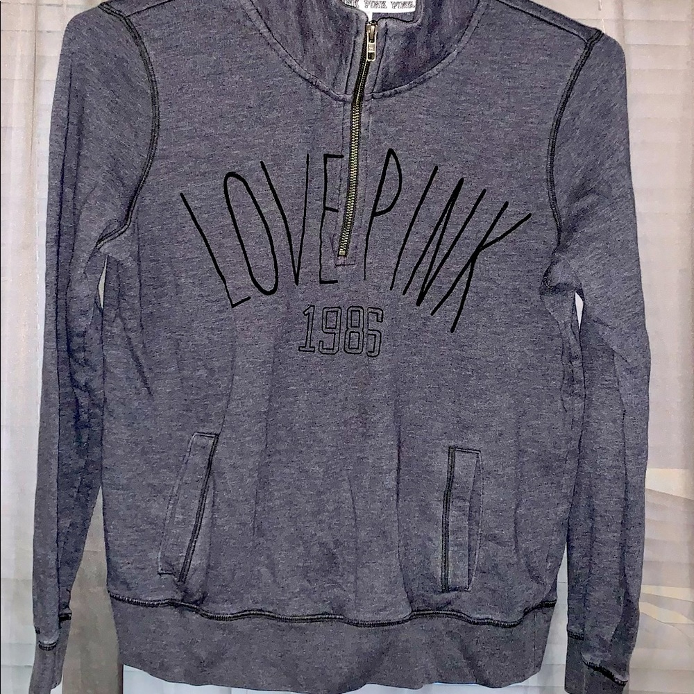 VS PINK “1986” 3/4 Zip Pullover